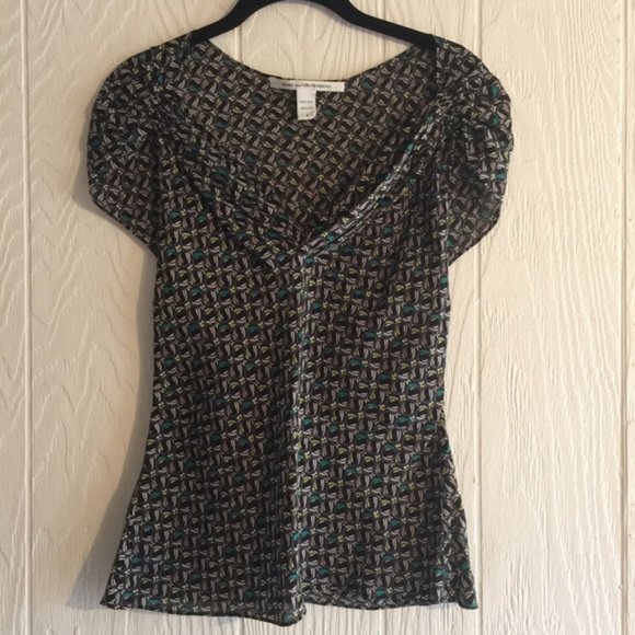 Diane Von Furstenburg DVF Silk print Blouse - Picture 1 of 7